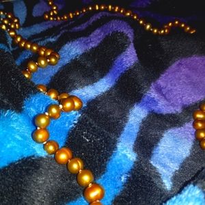 Beautiful Vintage 30" 4mm Gold Colored Freshwater Pearls